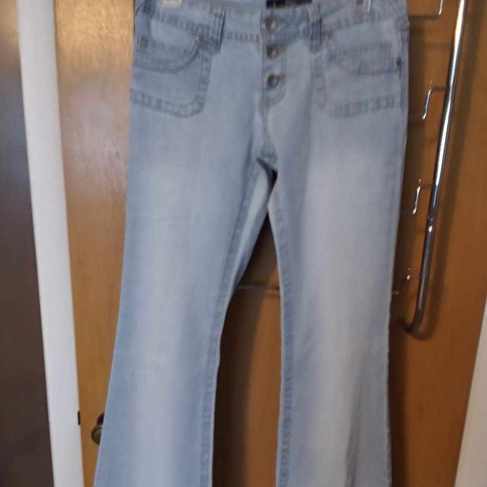 Light wash flare jeans